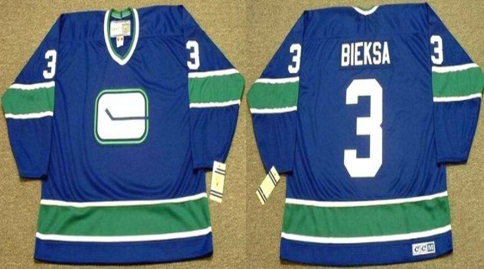 2019 Men Vancouver Canucks #3 Bieksa Blue CCM NHL jerseys